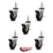 Service Caster 3 Inch Hooded Neoprene Rubber 3/8 Inch Grip Ring Stem Casters with Brakes, 5PK SCC-GR03S310-NPRB-BC-B-716138-5 - alternate 3